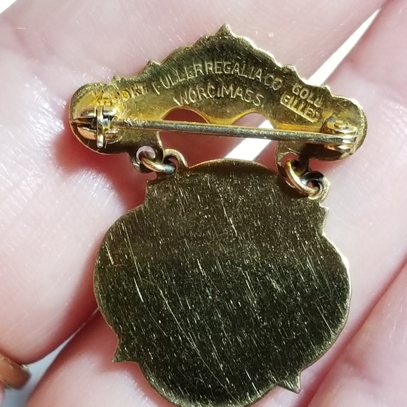 Relisted -Vintage Grange Past Master PH medal pin gold filled blue enamel Lodg - Picture 7 of 10